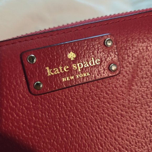 Kate Spade New York Red Leather Zip-Around Wallet - Picture 4 of 10